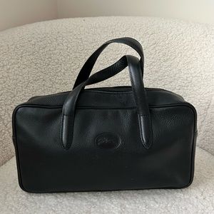 Vintage Longchamp Small Black Leather Bag